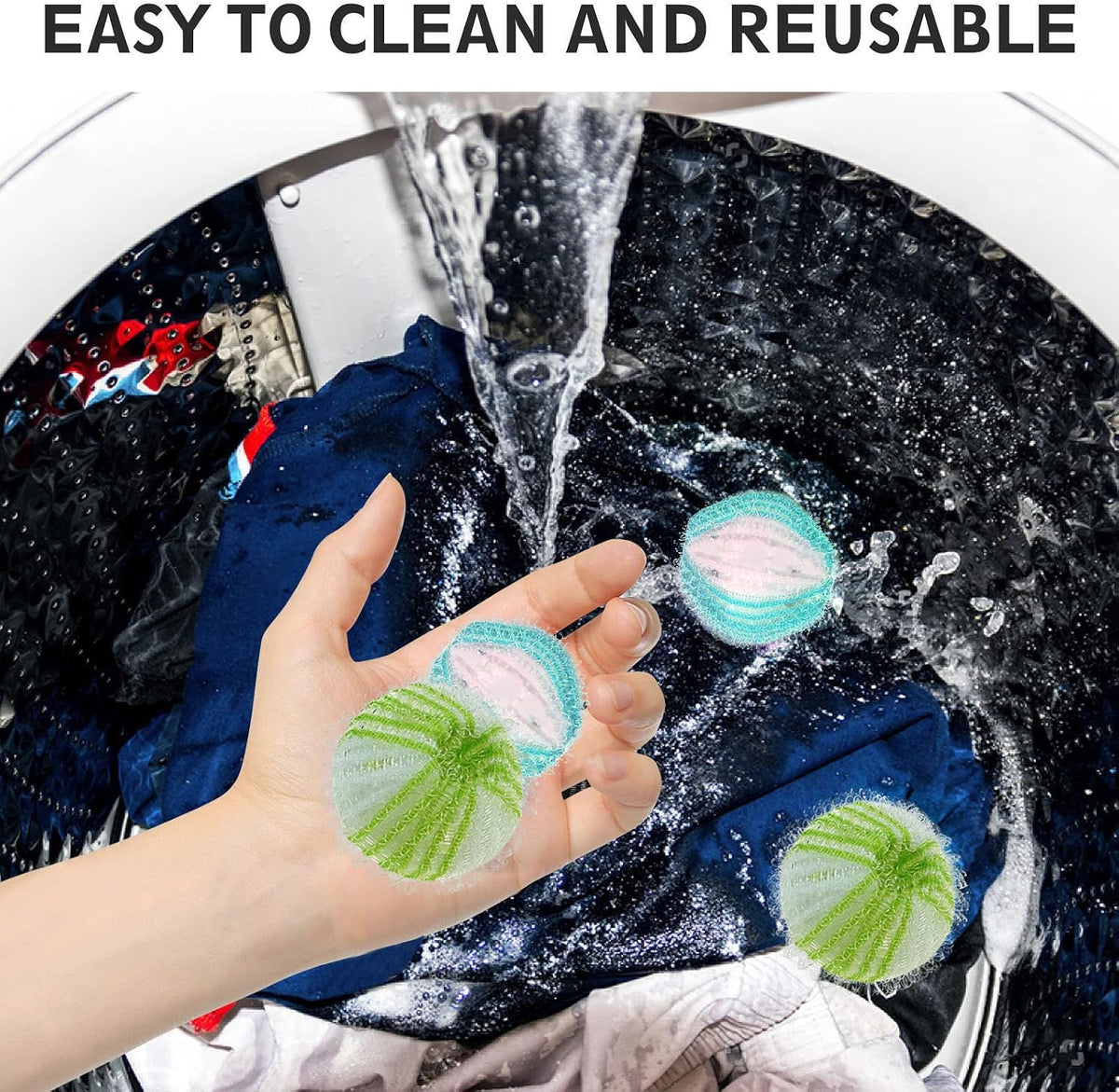Pet Hair Remover for Laundry, 12 PCS Reusable Pet Hair Remover Balls